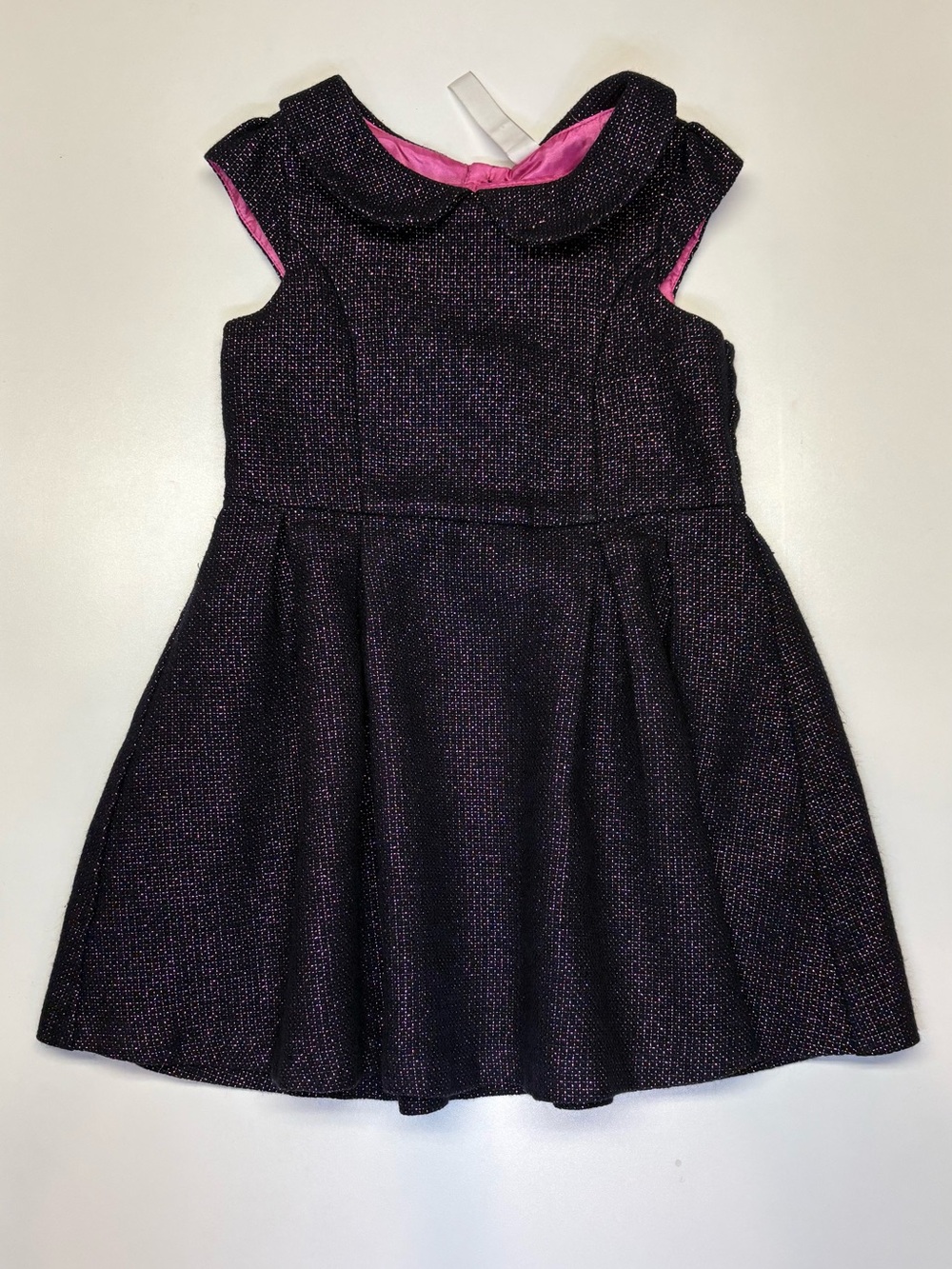 Girls Sparkle Black Party Dress with Pink Lining 5T